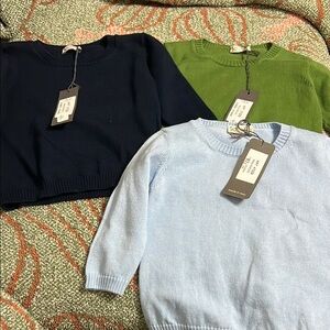 J.O Milano Italian Brand Boys Crewneck Sweater - Navy, Green, Light Blue